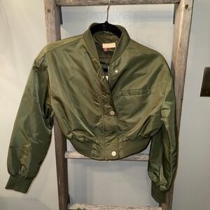 Pilcro‎ Green bomber jacket. Cropped